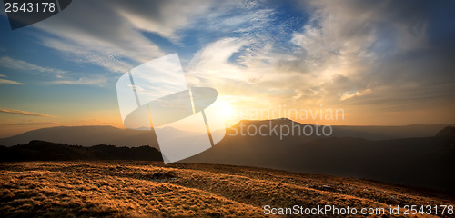 Image of Sunset over the mountain