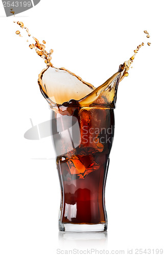 Image of Splash of cola in a glass