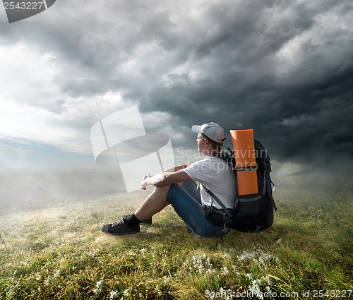 Image of Tourist on the hill