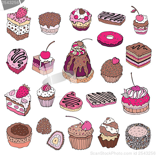 Image of Set of cute cake.