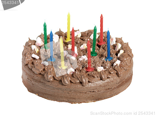 Image of Chocolate cake isolated on white