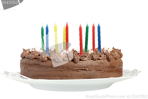Image of Chocolate cake isolated on white