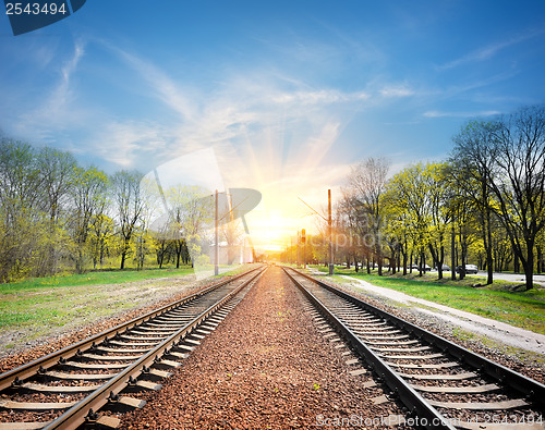 Image of Railroad at sunrise