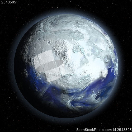 Image of Planet Earth in Glacial Period