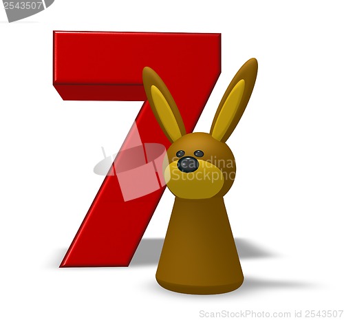 Image of number seven and rabbit