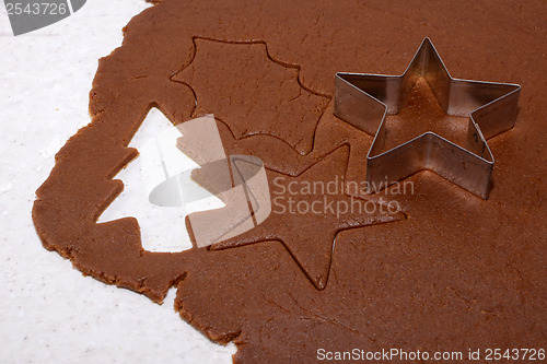 Image of Festive shapes in gingerbread dough