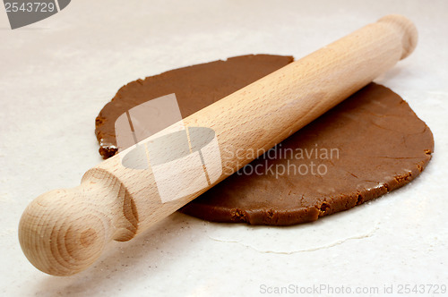 Image of Rolling out gingerbread cookie dough