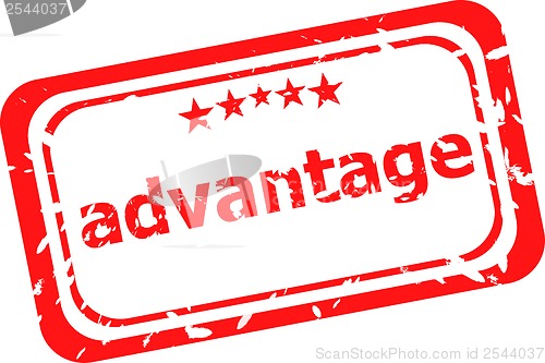 Image of red rubber stamp with advantage word