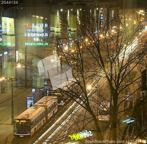 Image of editorial Pavia Street shopping mall night scene Krakow, Poland