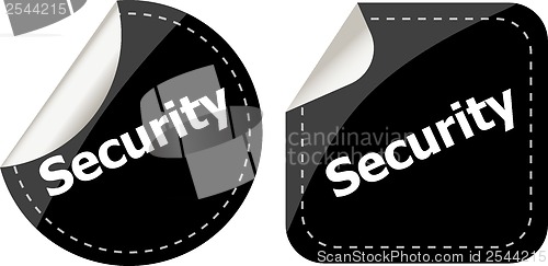 Image of business security black stickers label tag set