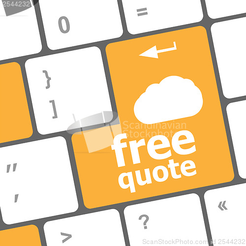 Image of keyboard key for free quote - business concept