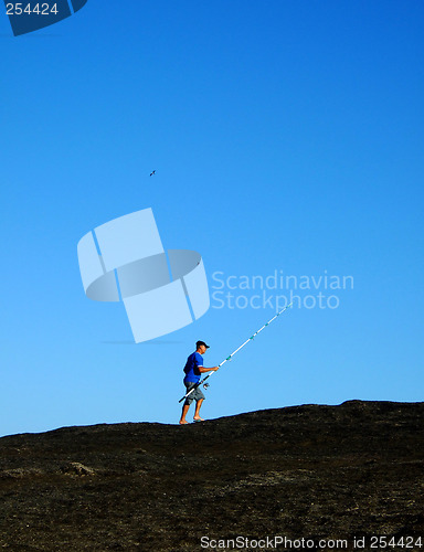 Image of Fishing on top of the rock, near the sea