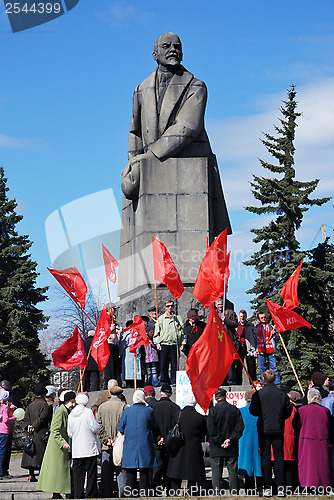 Image of PETROZAVODSK, RUSSIA ? MAY 1: members of the Communist Party ral