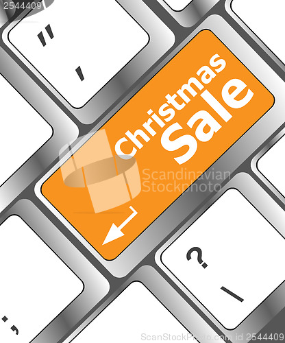 Image of christmas sale on computer keyboard key button
