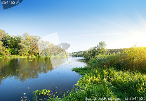 Image of Summer river at sunset