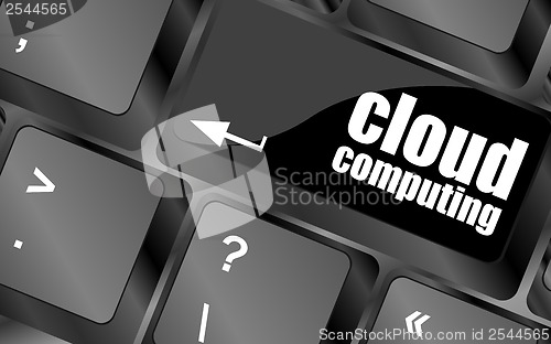 Image of computer keyboard for cloud computing, business concept