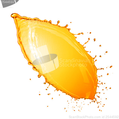 Image of orange water splash isolated on white