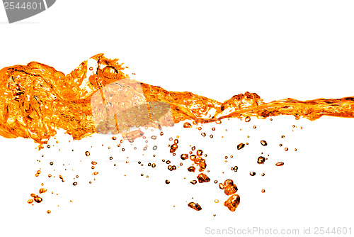 Image of orange water splash isolated on white