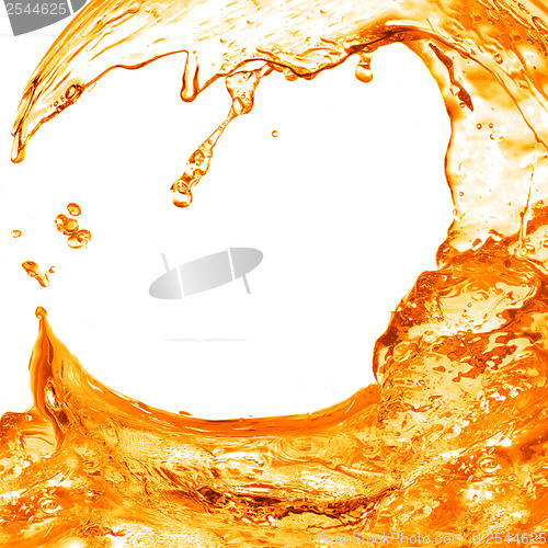 Image of orange water splash isolated on white