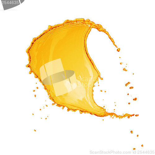 Image of orange water splash isolated on white