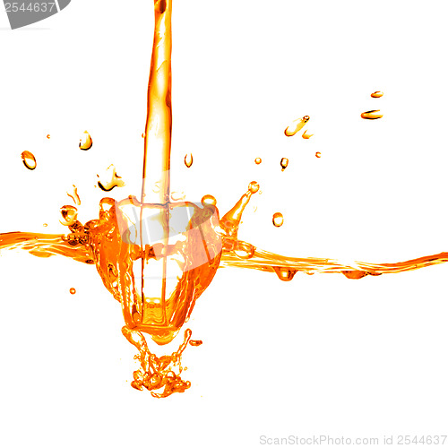 Image of orange water splash isolated on white