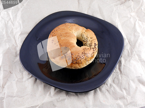 Image of Home bakery, cake on black plate