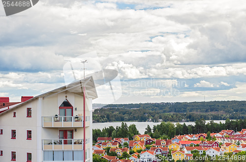 Image of Modern residential neighborhood surrounded by nature