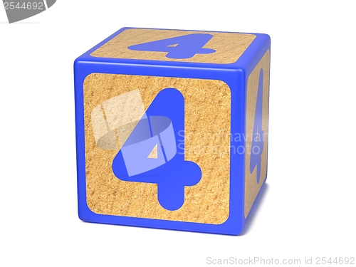 Image of Number 4 - Childrens Alphabet Block.