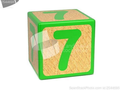 Image of Number 7 - Childrens Alphabet Block.