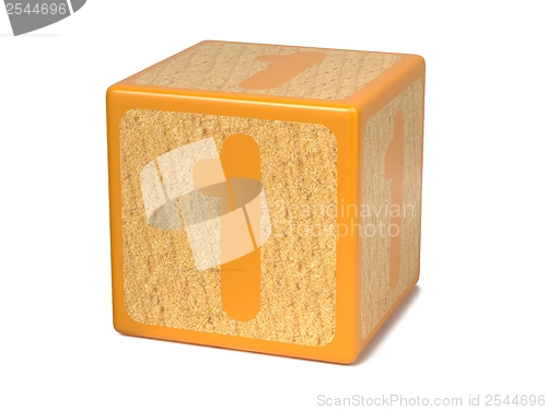 Image of Number 1 - Childrens Alphabet Block.