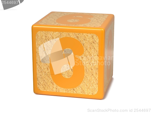 Image of Number 6 - Childrens Alphabet Block.