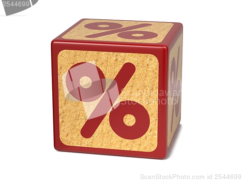 Image of Percent Sign - Childrens Alphabet Block.