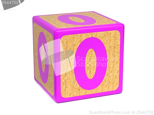 Image of Number 0 - Childrens Alphabet Block.