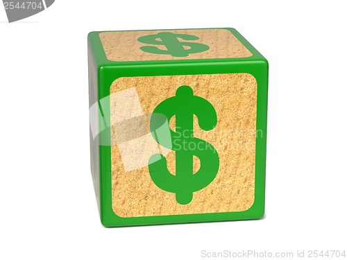 Image of Dollar Sign - Childrens Alphabet Block.