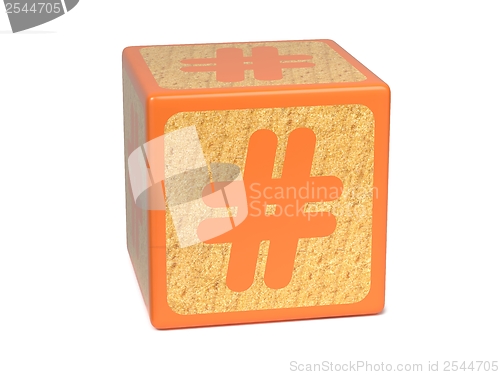 Image of Number Sign - Childrens Alphabet Block.