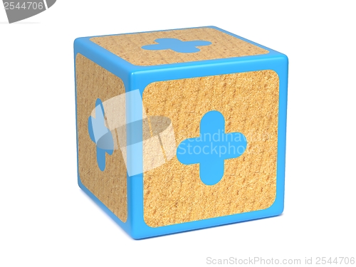 Image of Plus Sign - Childrens Alphabet Block.