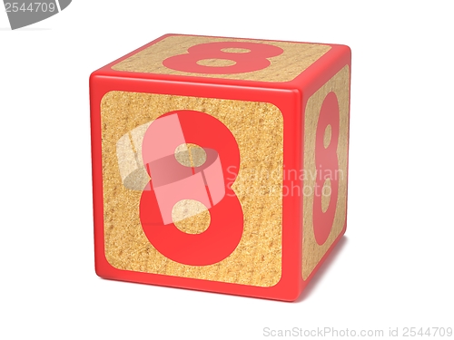 Image of Number 8 - Childrens Alphabet Block.