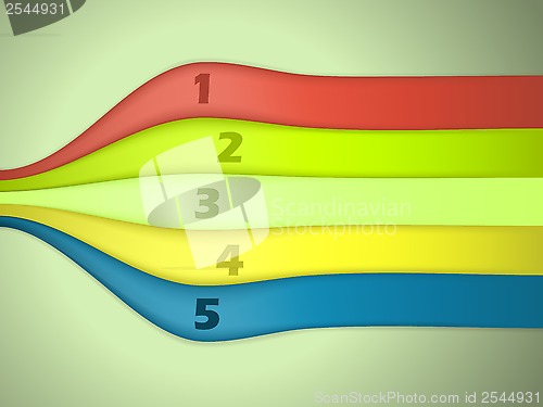 Image of Waving ribbon infographic design with options