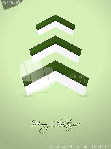 Image of Green christmas card with abstract elements