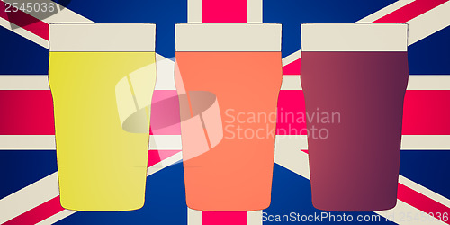 Image of Vintage look Pints of beer