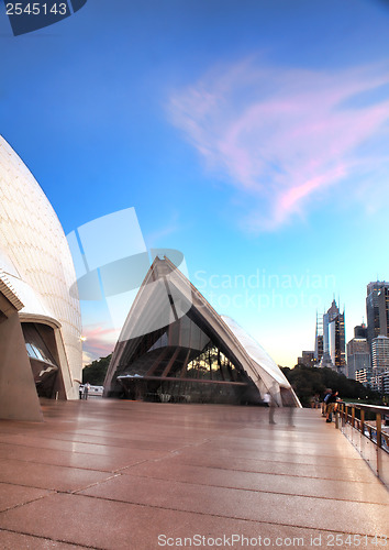 Image of Pink clouds over Guillaume at Benelong, Opera House, Australia
