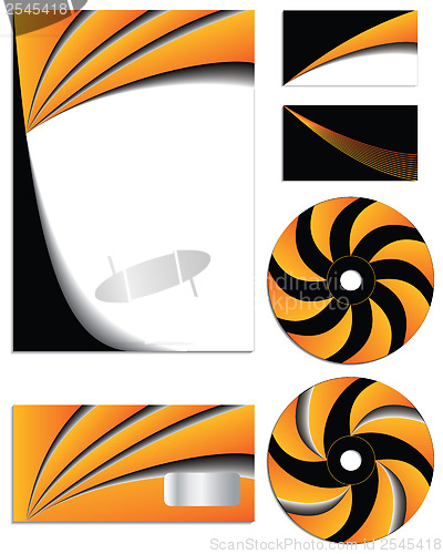 Image of Orange vs black company vector set 