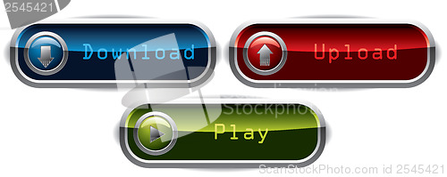 Image of Upload, Download & Play wide buttons 