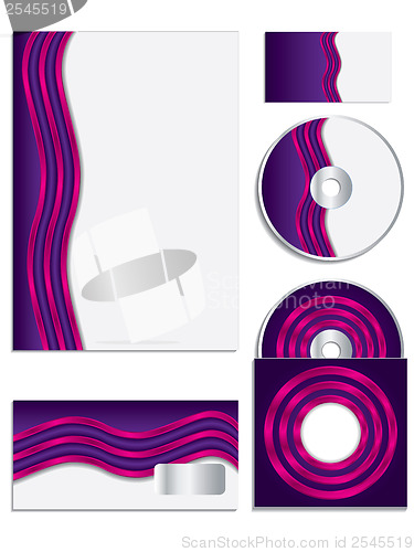 Image of Pink wave company vector set 