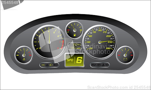 Image of Sports car dashboard 