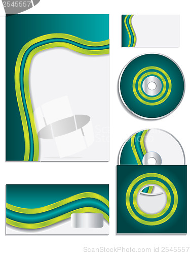 Image of Green wave company business set 
