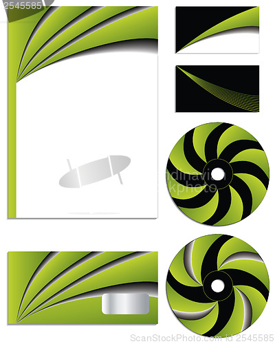 Image of Green vs black company vector set 