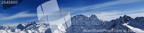 Image of Panorama of winter mountains