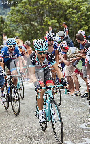 Image of Maxime Monfort Climbing Alpe D'Huez