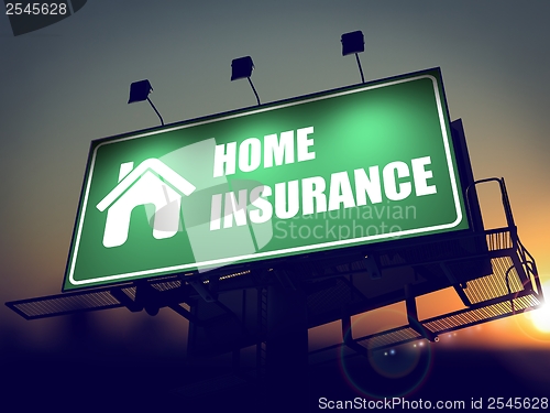 Image of Home Insurance on Green Billboard.